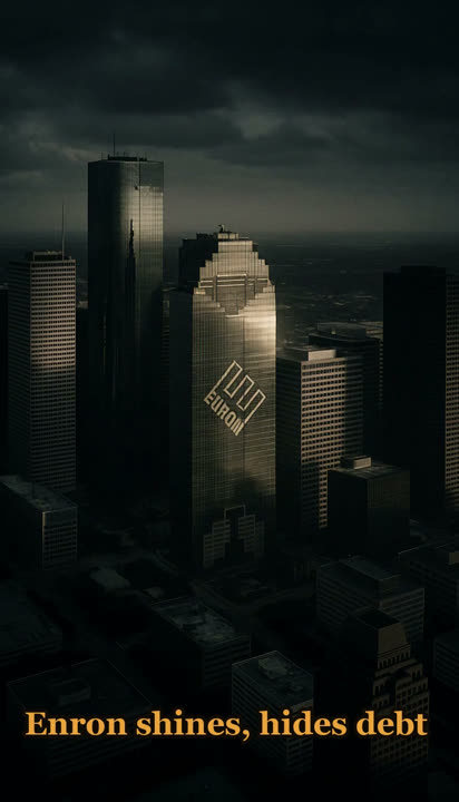 Illustrated scene from the Enron case